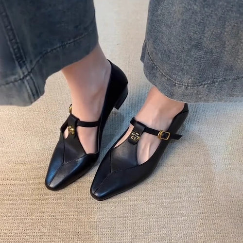 Dame elegante spidse Slingback Ballerinaer med dekorativt spænde-design Stilla