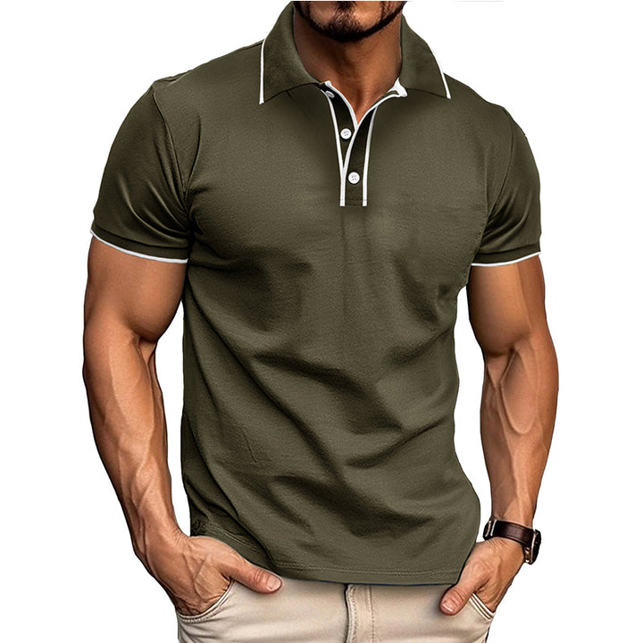 Herren Poloshirt med åndbart funktionsmateriale og moderne knapdesign Stilla