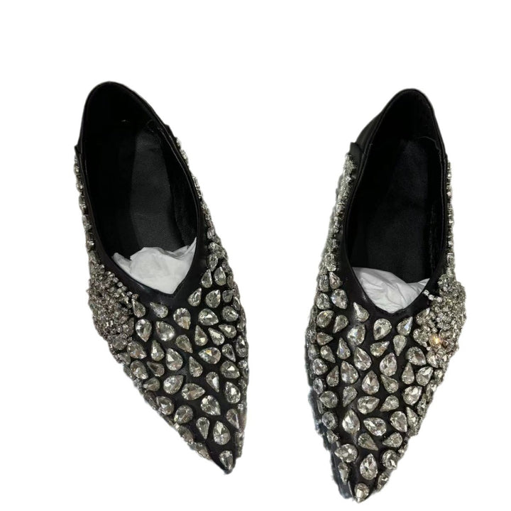 Femme Crystal-Besatte Spidse Ballerinaer Stilla