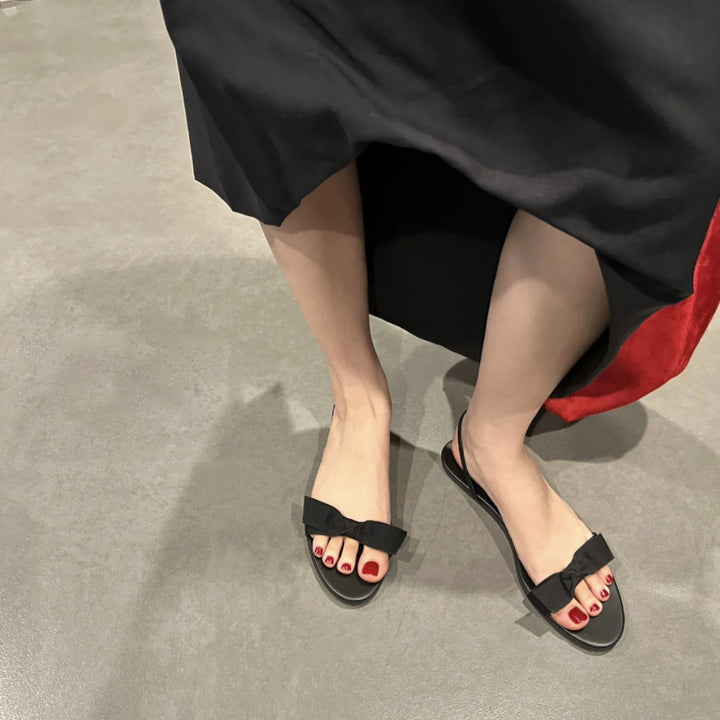 Dame Stilfulde Sløjfe-Detail Slide-Sandaler Stilla