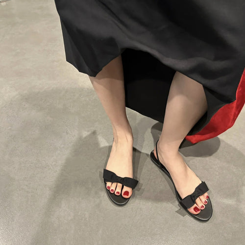 Dame Stilfulde Sløjfe-Detail Slide-Sandaler Stilla