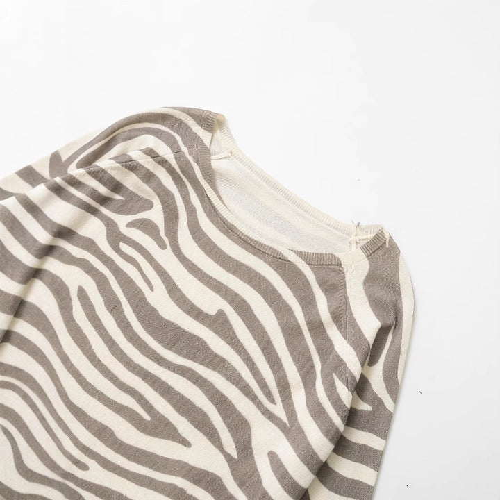 Femme Langærmet Zebra Print Top Stilla