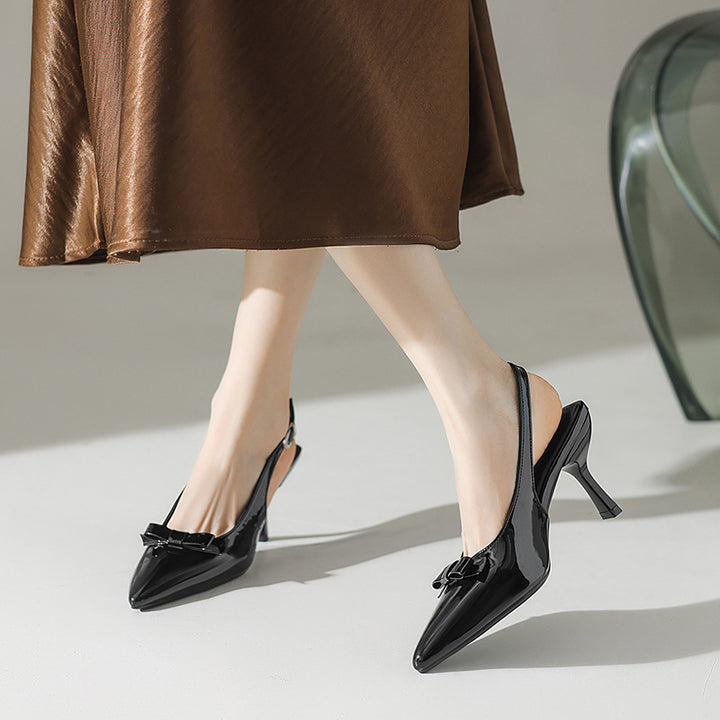 Dame Slingback-pumps med spids tå og sløjfedetail Stilla 1750061774