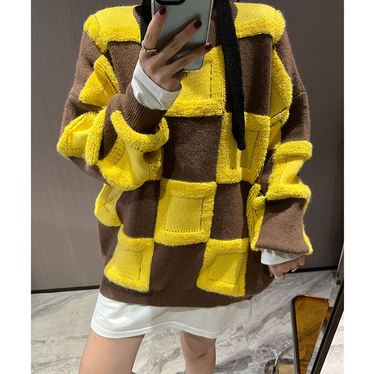 Femme Moderne Ternet Strik Hoodie Stilla