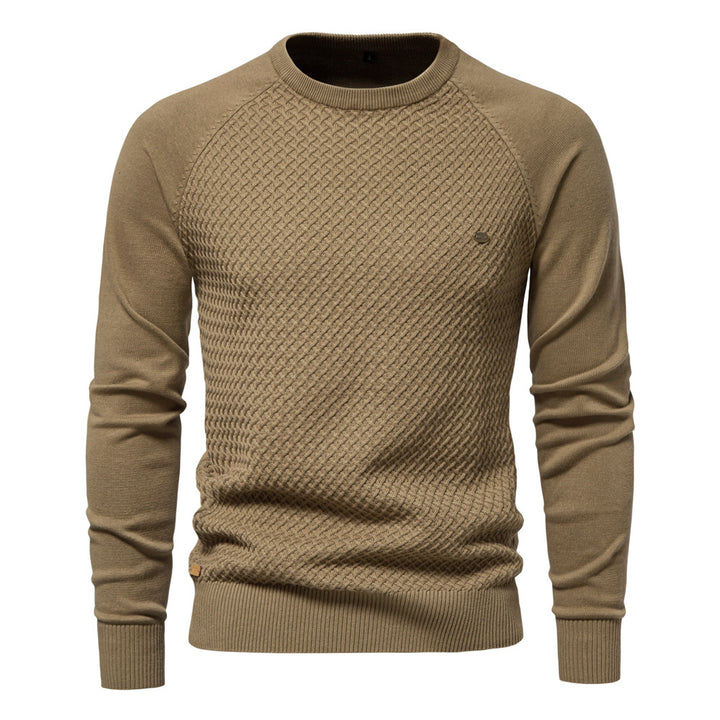 Herrer strukturpullover med moderne vaffelmønster og rund halsudskæring Stilla