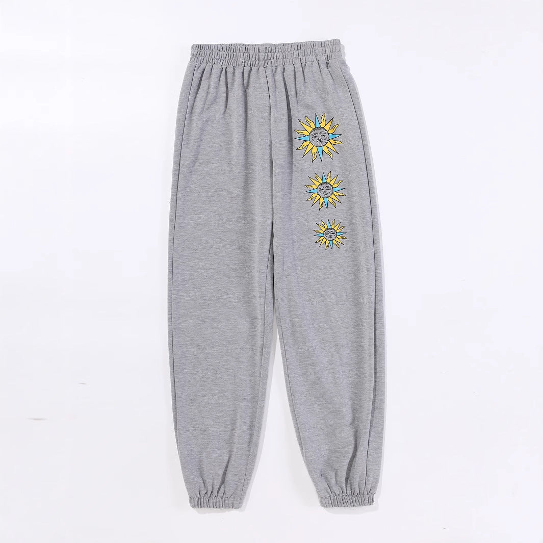 Kvinders behagelige sweatpants med trendy solmotiv Stilla
