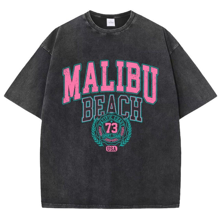 Dame Oversized T-Shirt med afslappet Malibu Beach Print Stilla