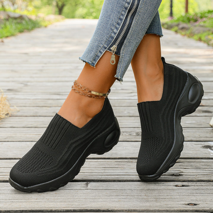 Femme Slip-On Komfort Sneakers med åndbart strikdesign Stilla