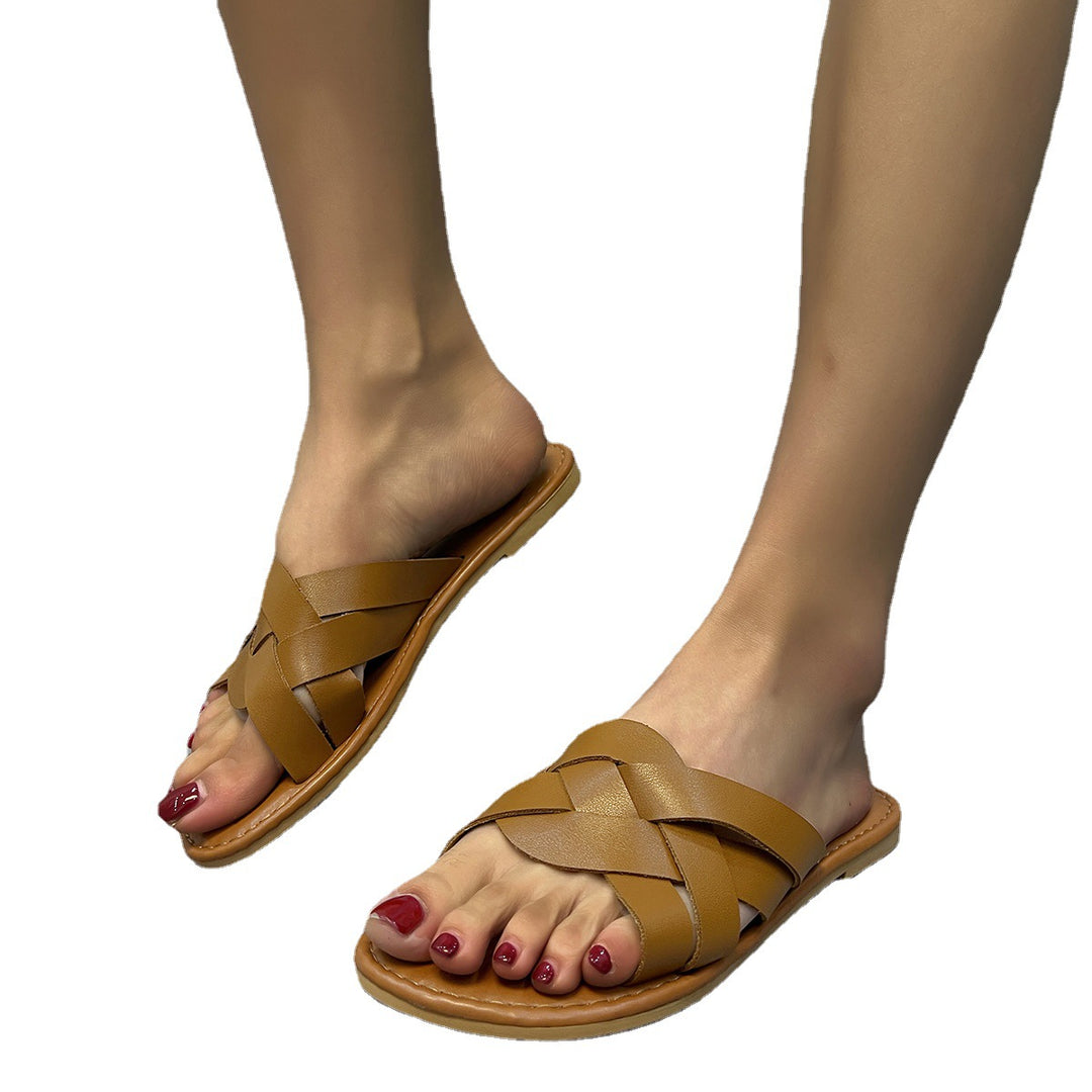 Dame sandaler med flettet overdel Stilla