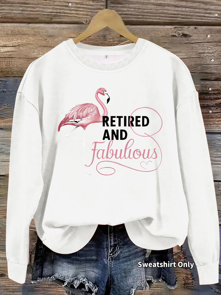 Kvinders sweatshirt med unikt flamingo motiv og inspirerende print Stilla