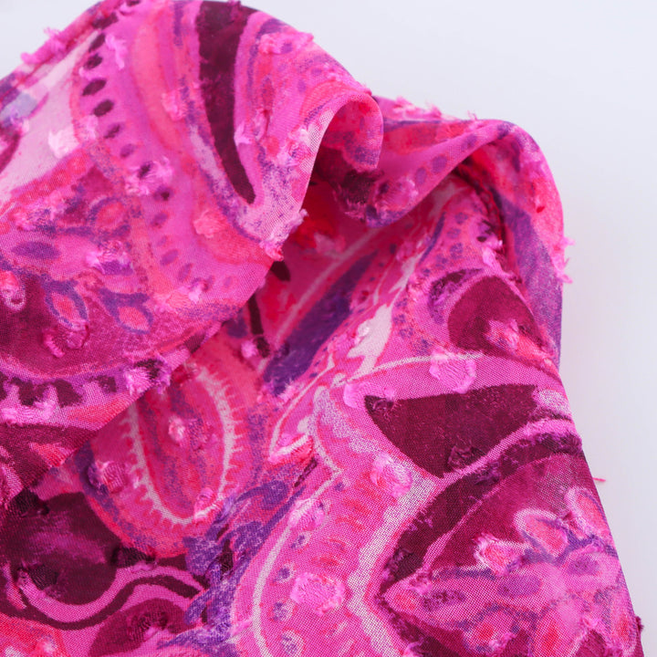 Femme Paisley-print Maxi-kjole med justerbare spaghetti-stropper Stilla