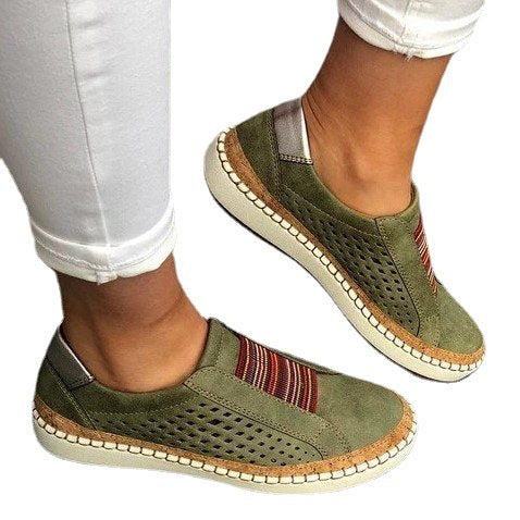 Dame Behagelige Slip-On Sneakers med åndbar netstruktur og korksål Stilla