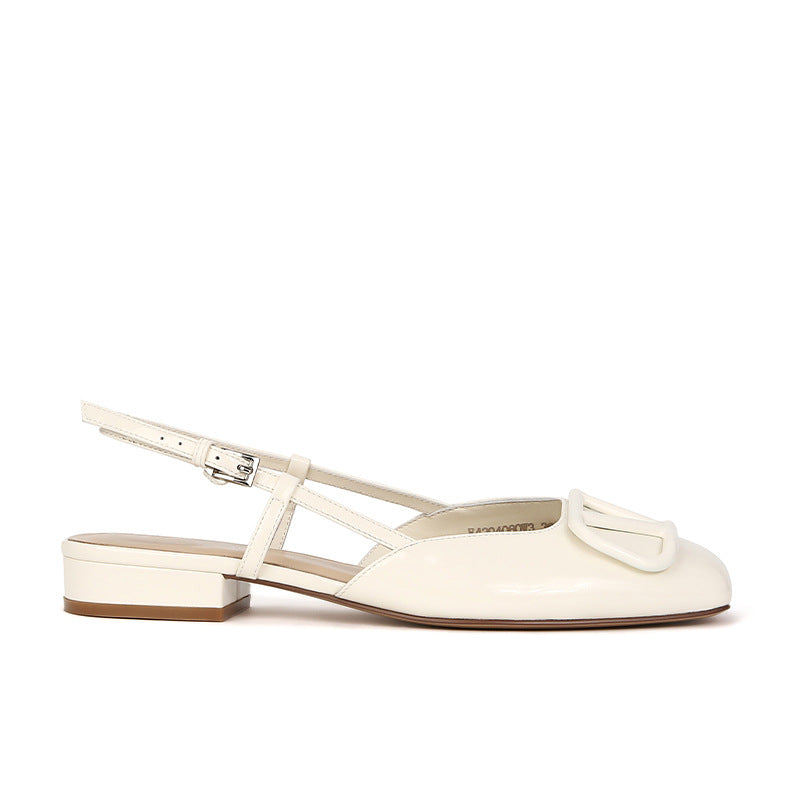 Dame elegante Slingback-flats med dekorativ spænde Stilla