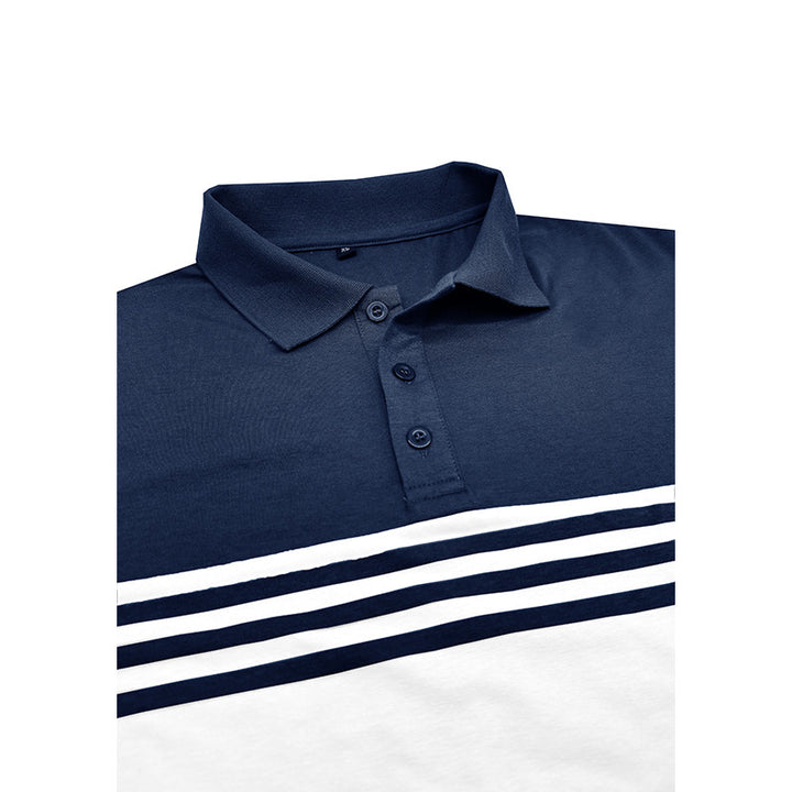Herrer polo-shirt med moderigtig stribemønster Stilla