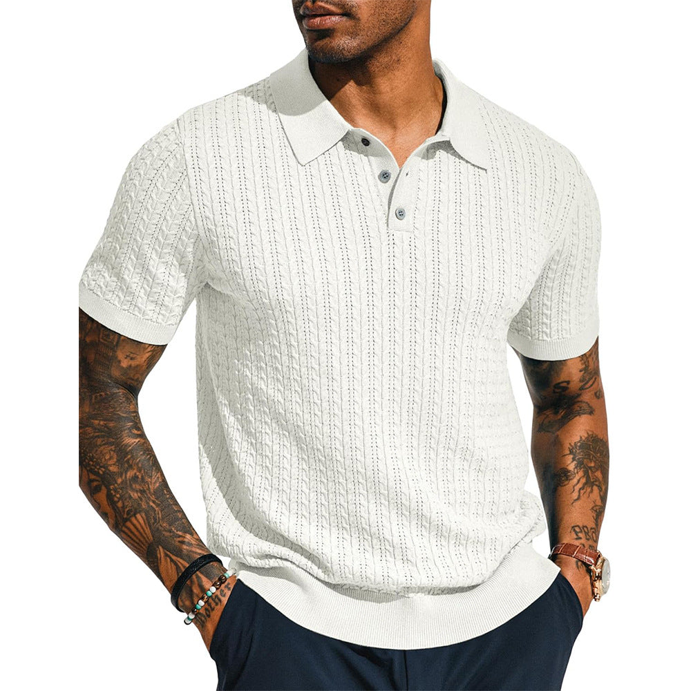 Herrer Poloshirt med struktureret strikdesign Stilla