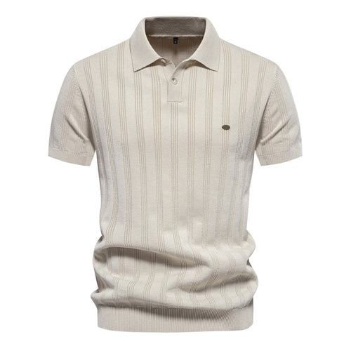Herrer kortærmet poloshirt med struktureret ribmønster Stilla