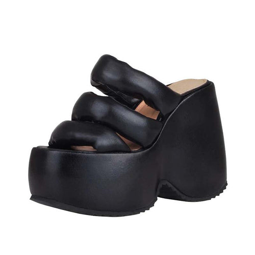 Femme High-Platform Slide Sandaler med skulpturelt design Stilla
