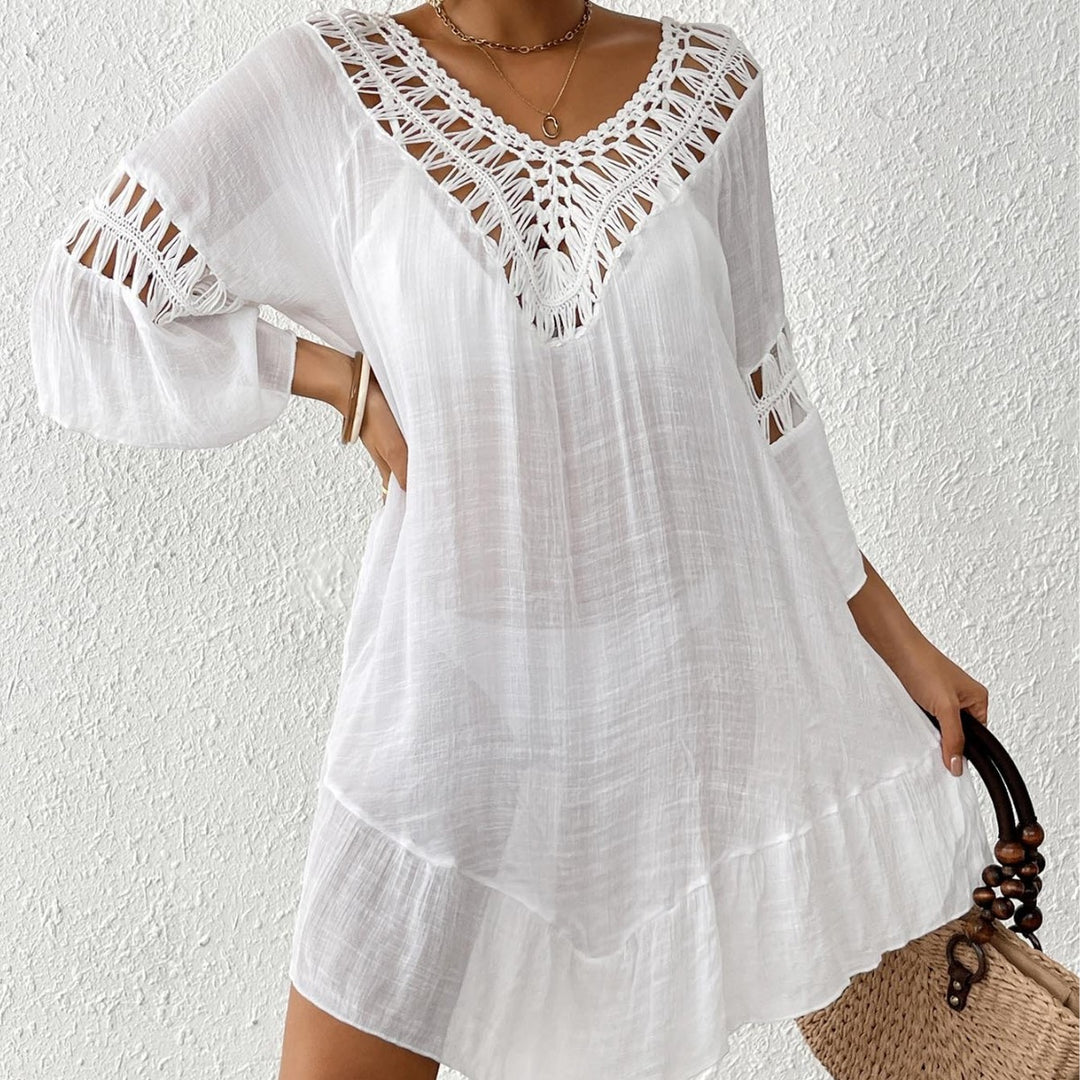 Femme Bohemian Hæklet-Detail Strand-Cover-Up Kjole Stilla
