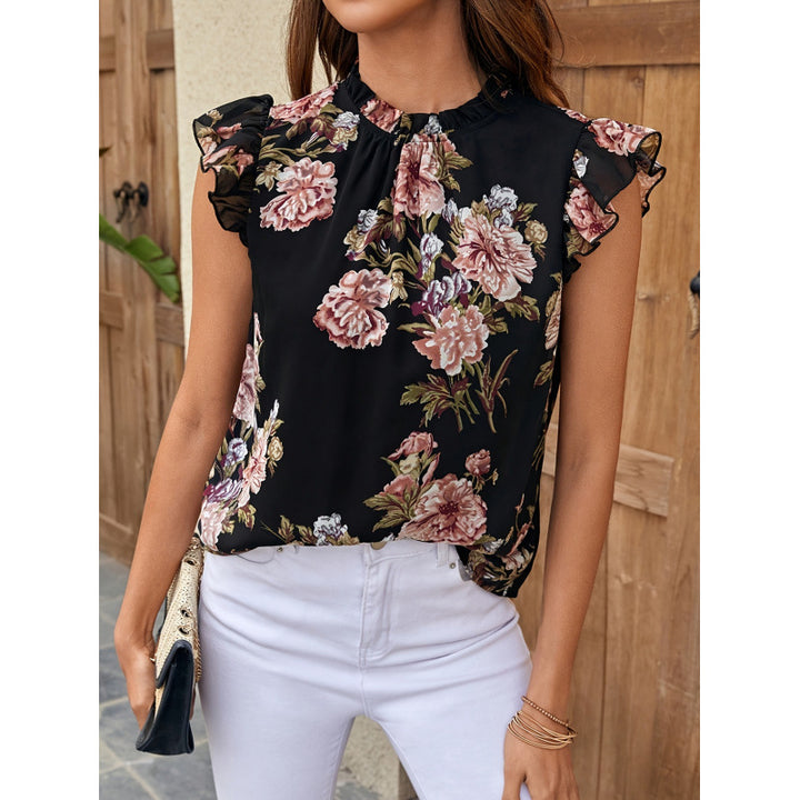 Dame blomstertrøje med peplum-design Skovae