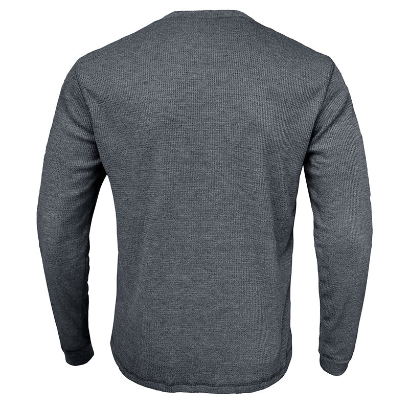 Herrer Langærmet T-shirt med struktureret design og behagelig rundhalset udfoldning Stilla