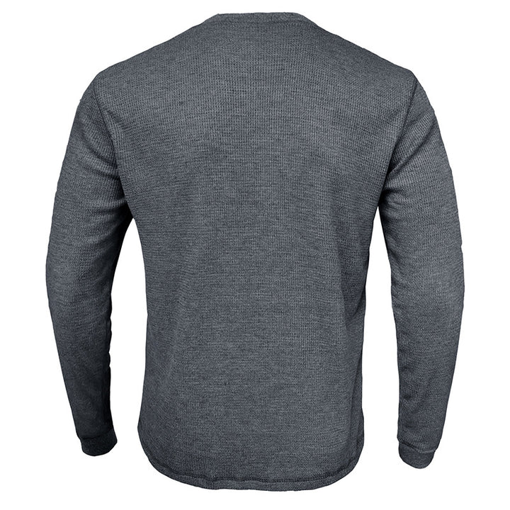 Herrer Langærmet T-shirt med struktureret design og behagelig rundhalset udfoldning Stilla