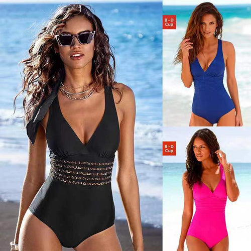 Dame Elegant Éntal Badeanstøj med hochwertet Bustier og figurformende detaljer Stilla