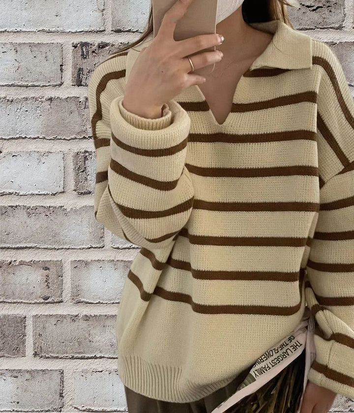 Dame stribet sweater Stilla