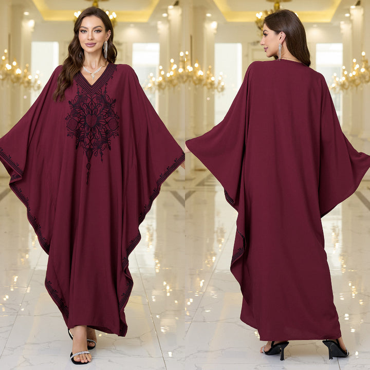 Dame Elegant Kaftankjole med kunstneriske broderier Stilla