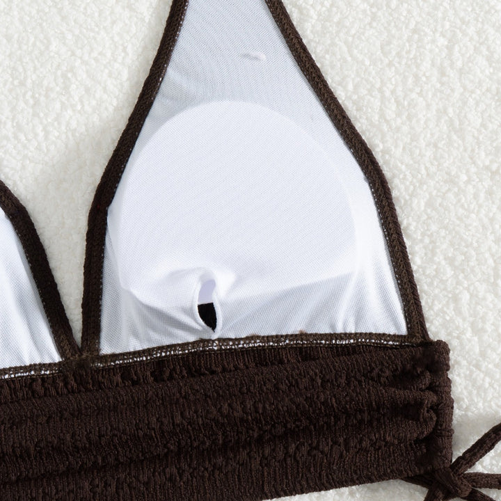 Dame Triangle-Bikini-Sæt med justerbare bindebånd og høj talje Stilla