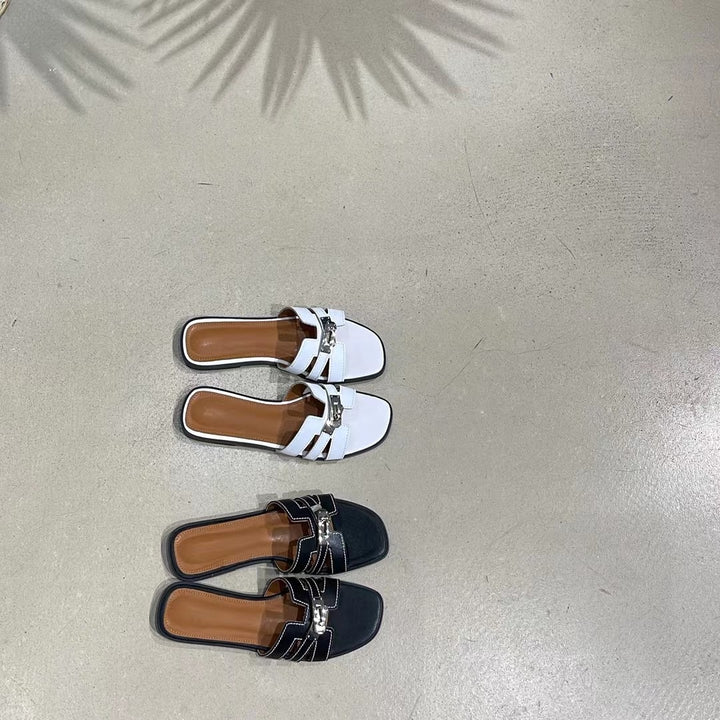 Kvinder stilfulde flade slide-sandaler med dekorative remme Stilla