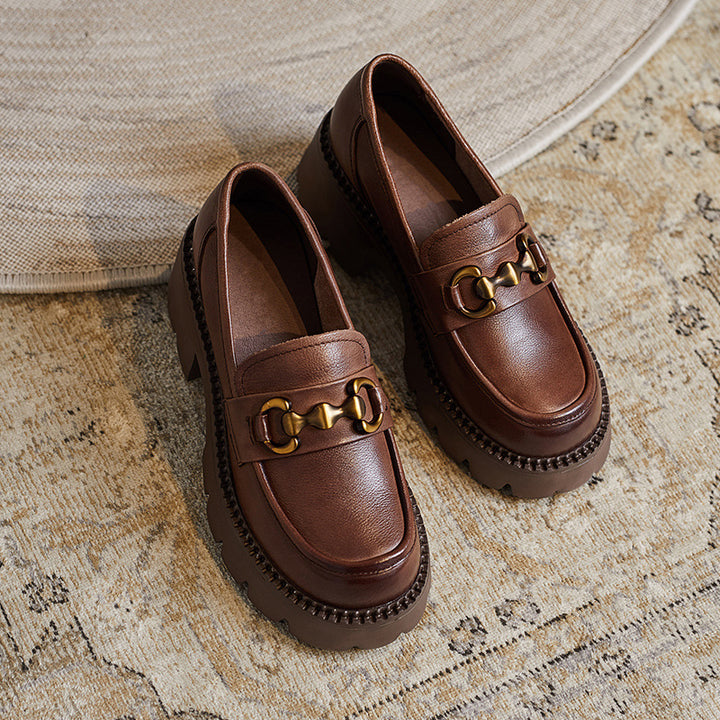 Dame Chunky Platform Sko med dekorative accenter Stilla