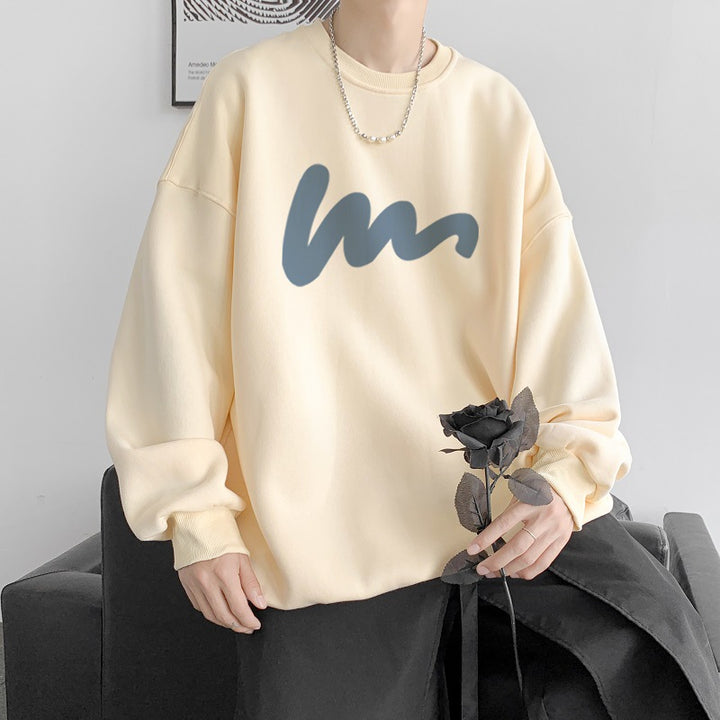 Herrer hyggelig sweatshirt med trendy grafisk design Stilla