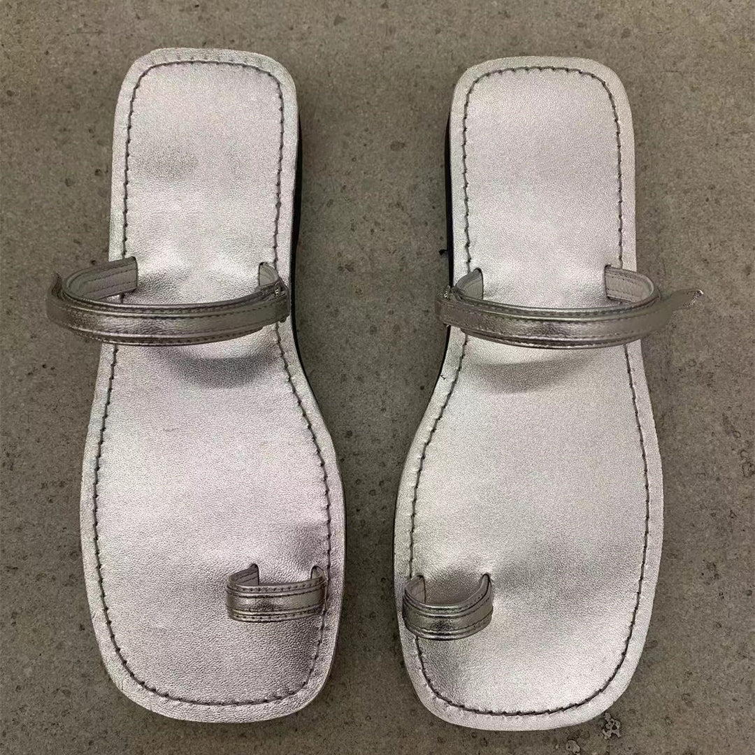 Dame Chic Metallic Slide Sandaler Stilla