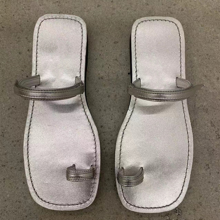 Dame Chic Metallic Slide Sandaler Stilla