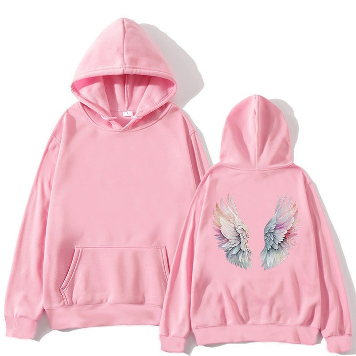 Kvinders hoodie med stilfuldt englevinge-design Skovae