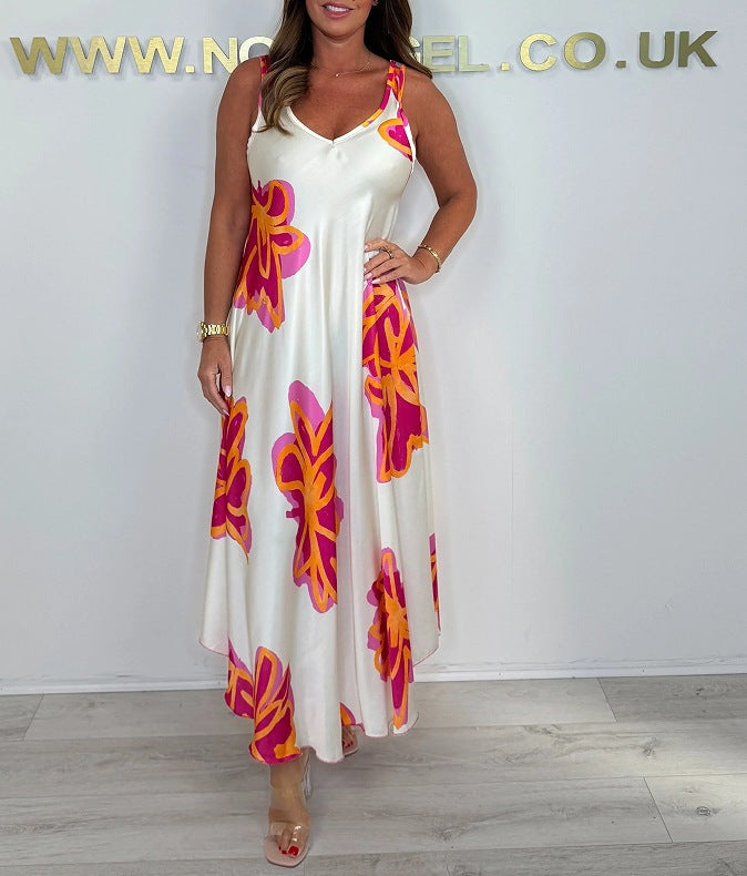 Dame Elegant Floral Maxi Kjole Stilla
