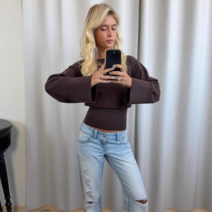 Damer cropped sweatshirt med vidt ærme Stilla