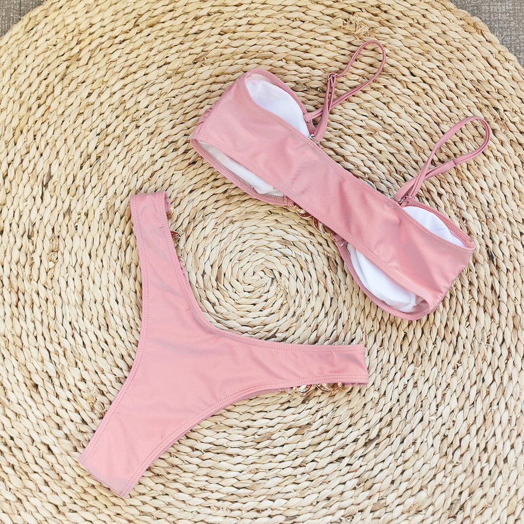 Dame Bikini-sæt med glitrende detaljer og justerbare stropper Stilla