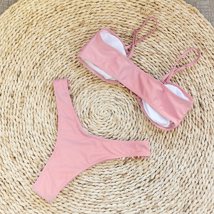 Dame Bikini-sæt med glitrende detaljer og justerbare stropper Stilla