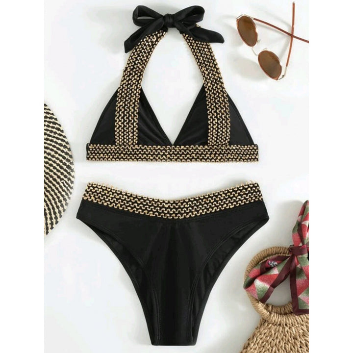 Dame Triangel-Bikini med iøjnefaldende pyntbånd Stilla