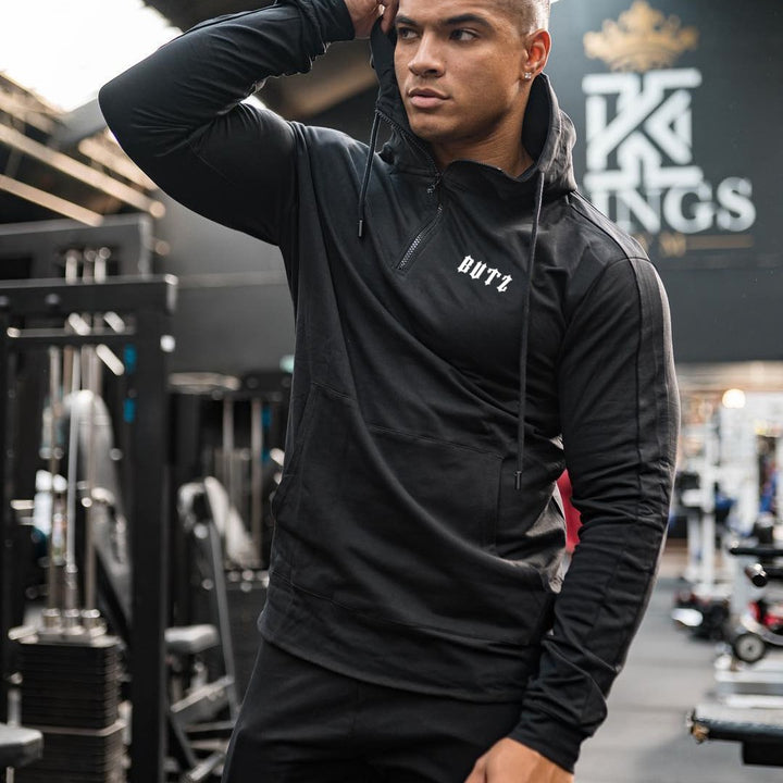 Herrer Sporty Hættetrøje med Zip og Kængurutaske Stilla