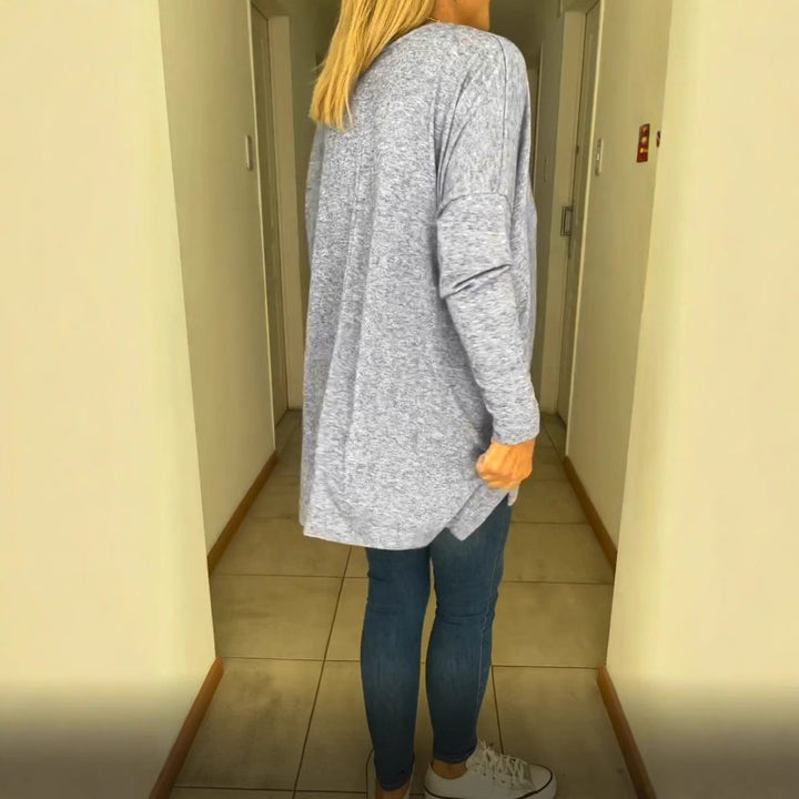 Dame løs pasform sweater med rund halsudskæring Stilla