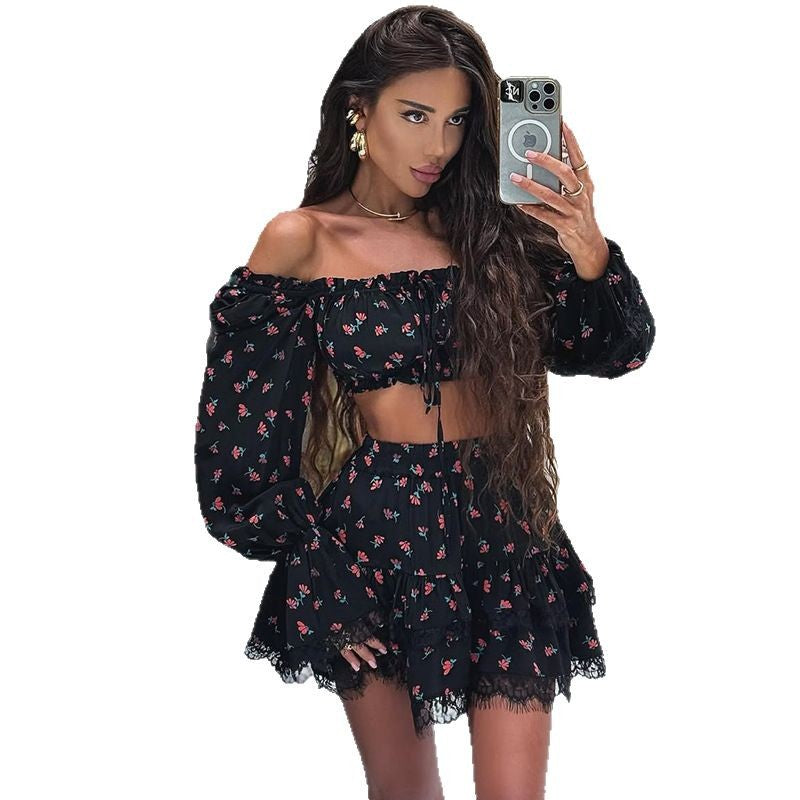 Dame Legesæt med rynker og off-shoulder top Stilla