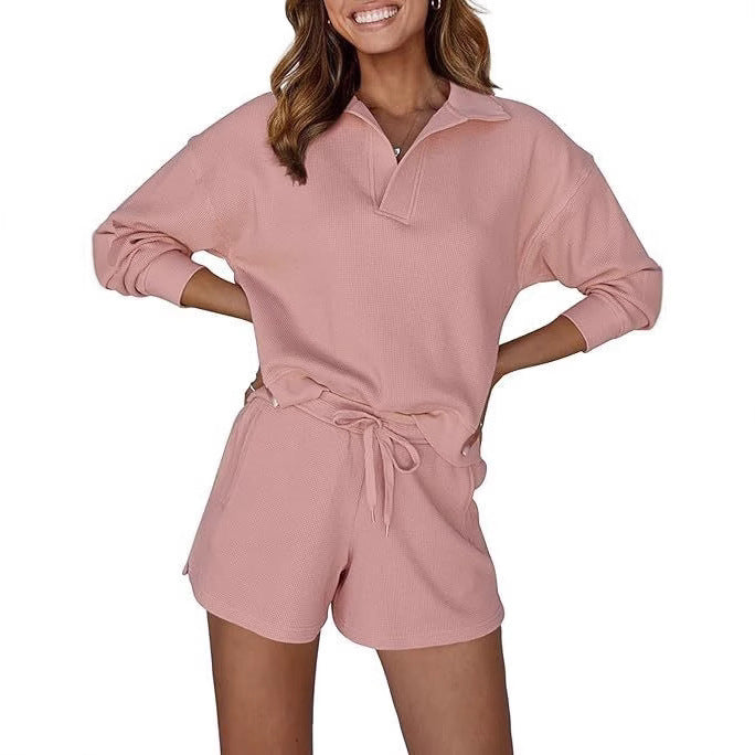 Dame afslappet poloshirt og shorts sæt Stilla