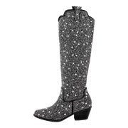 Femme Statement Over-the-Knee Western-inspirerede Stiletto-støvler Stilla