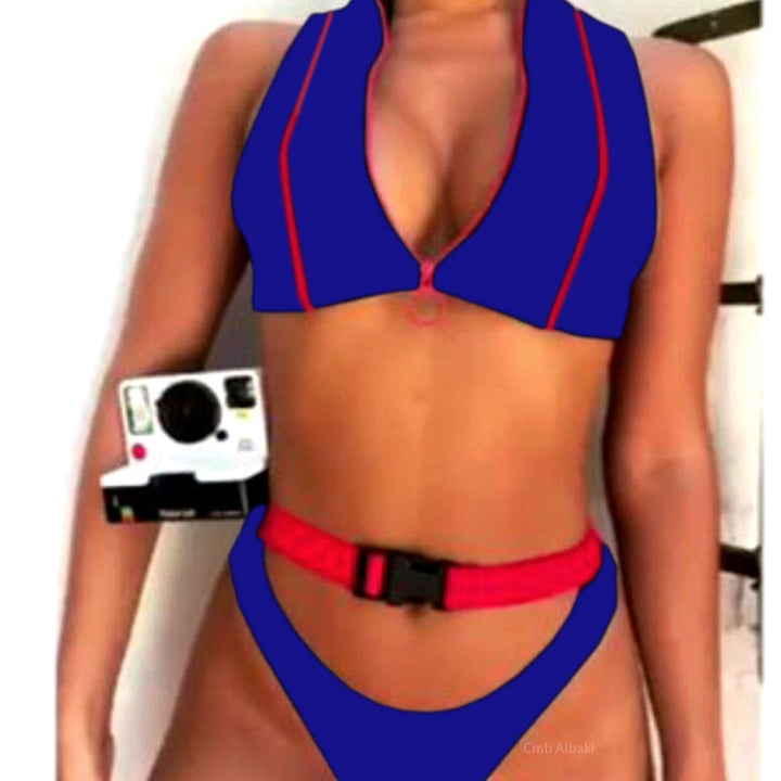 Damer Sporty bikini med innovativ krave og justerbart bælte Stilla