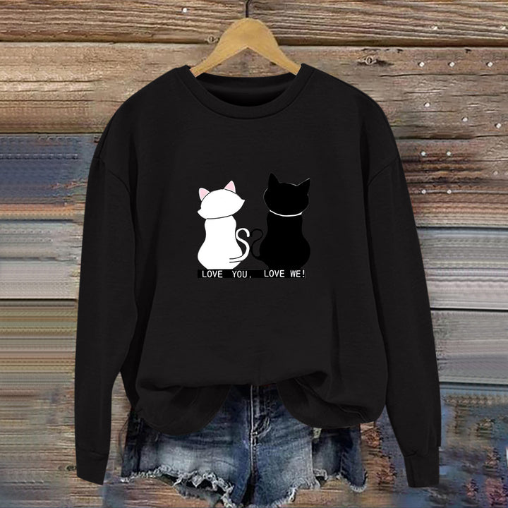 Dame sweatshirt med legende kat design og humoristisk print Stilla