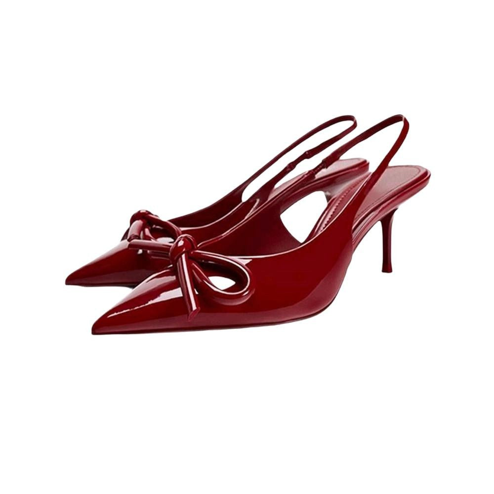 Dame elegante spidse Slingback-hæle med sløjfedetalje Stilla