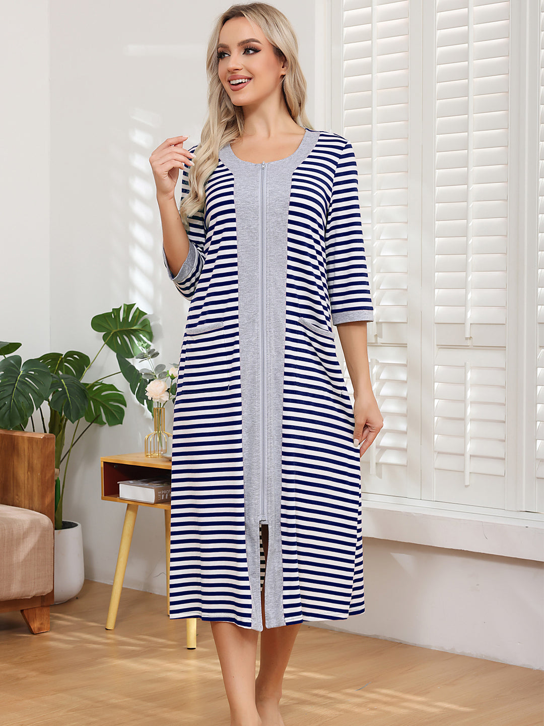 Dame bathrobe med praktiske lommer Stilla