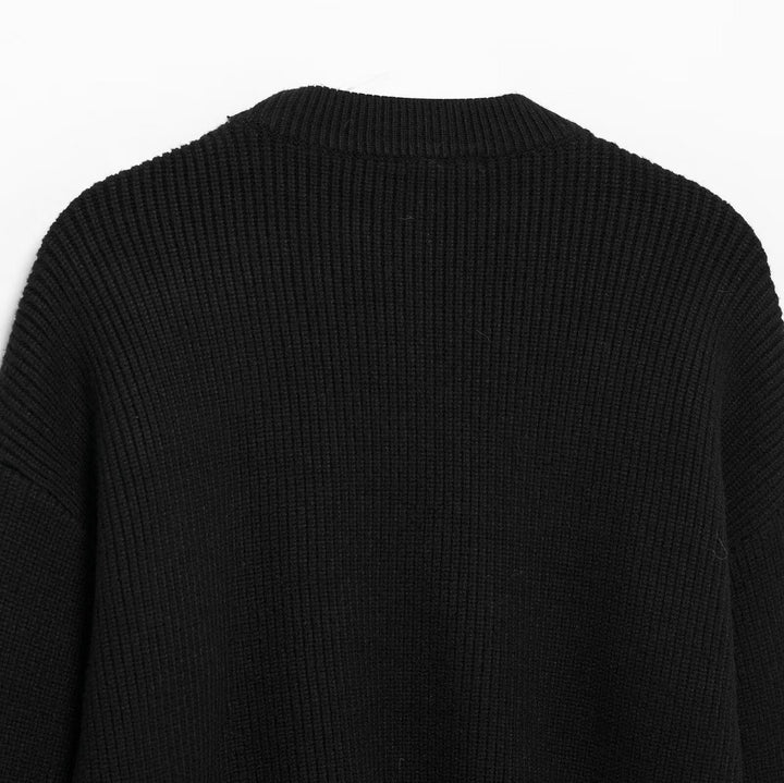 Femme Udsmykket Ærme Strikpullover Stilla